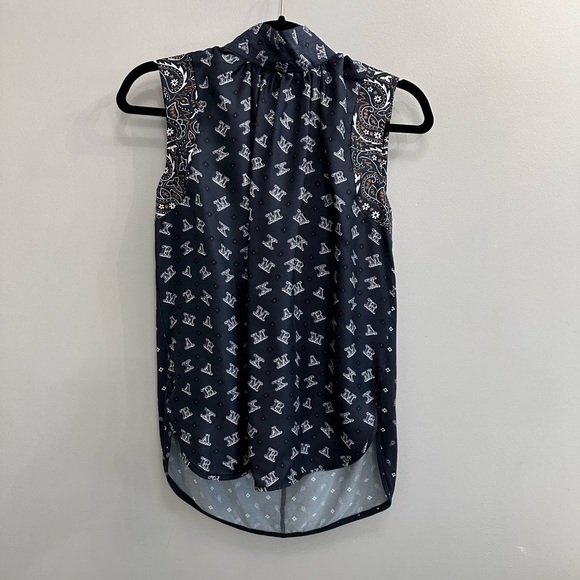 MaxMara Silk and jersey top Navy - Picture 7 of 11